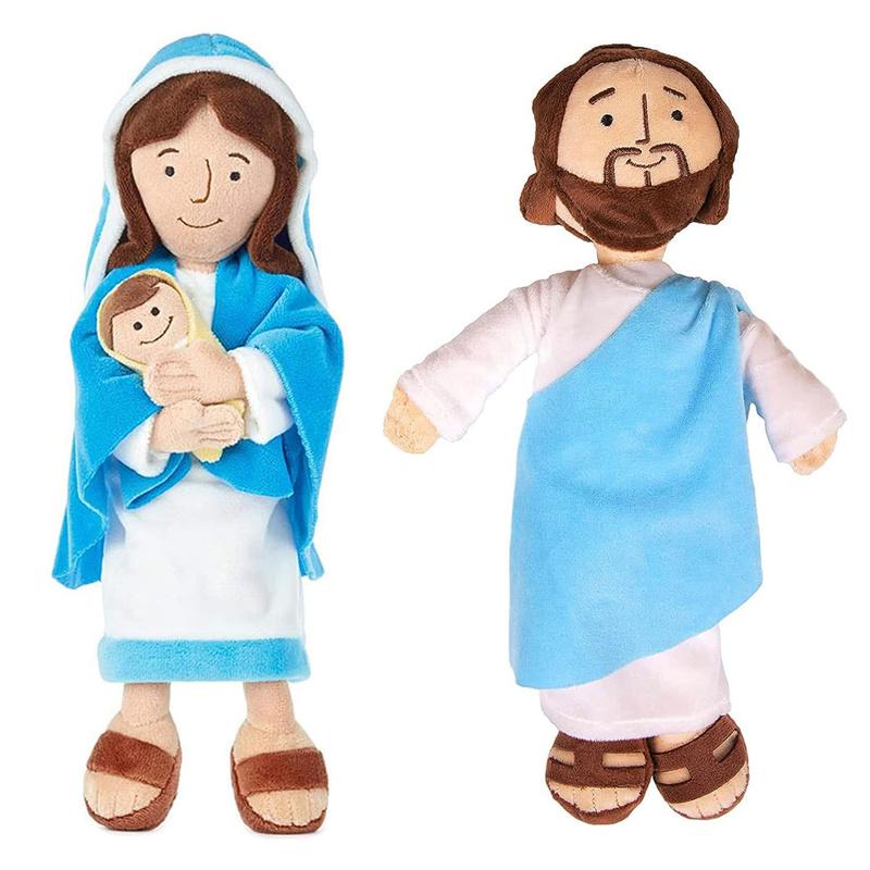 My Friend Jesus Plush Toy Stuffed Doll Classic Christ Religious Savior with Smile Jesus Virgin Mary Party Favors Fans Kids Gift