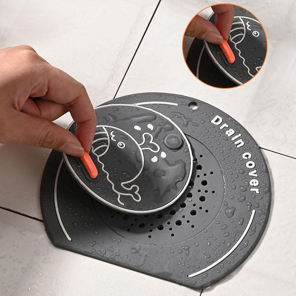Anti-odor Floor Drain Mat Silicone Kitchen Sink Seal Mat for Bathroom Hair Collection