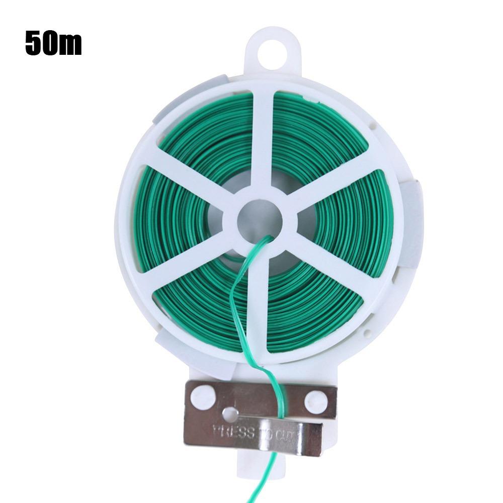 

Садові скрутки для рослин Дріт в ПВХ обмотці Стрічка-липучка 20/50/100м Садовий дріт для підв язування рослин Green-50m