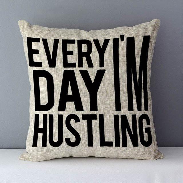 Popular Phrase Words Letters Printed Couch Cushion Home Decorative Pillows 45X45Cm Cotton Linen Square Cushions \"Love You More\