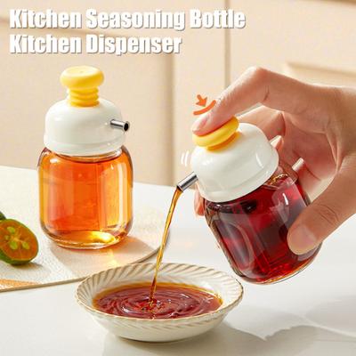 100Ml Glass Seasoning Bottle Press-And-Control Cruet Container Oil Soy Sauce