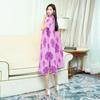 Wrinkle Printed Loose Fitting Dress for Women In Summer, New Style, Slimming and Age Reducing Design, Mid Length Skirt