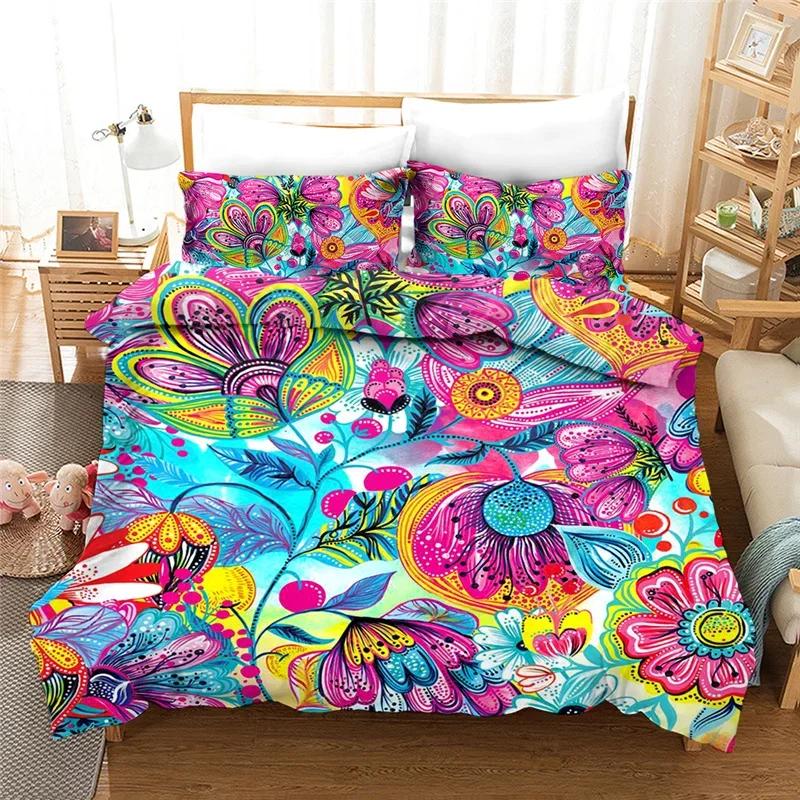 Comforter 100% High Quality S Tropical Rainforest Flowers Bedding Set Eu Double 200X200 Cm Queen King Bed Sets