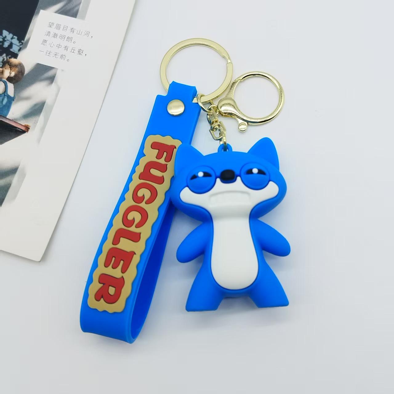 Nouveau FUGGLER Mignon Monstre à Dents Porte-clés Série Monstre à Dents Poupée Trésor Dent Funk Petite Poupée Kawaii Mignon Cadeaux Personnalisés blue