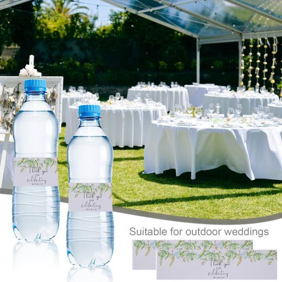 20 Pcs Gift Stickers Water Bottle Wrapping Labels Flower Print Self-adhesive Great Stickiness Gift Sealing Paper Stickers Happy Wedding