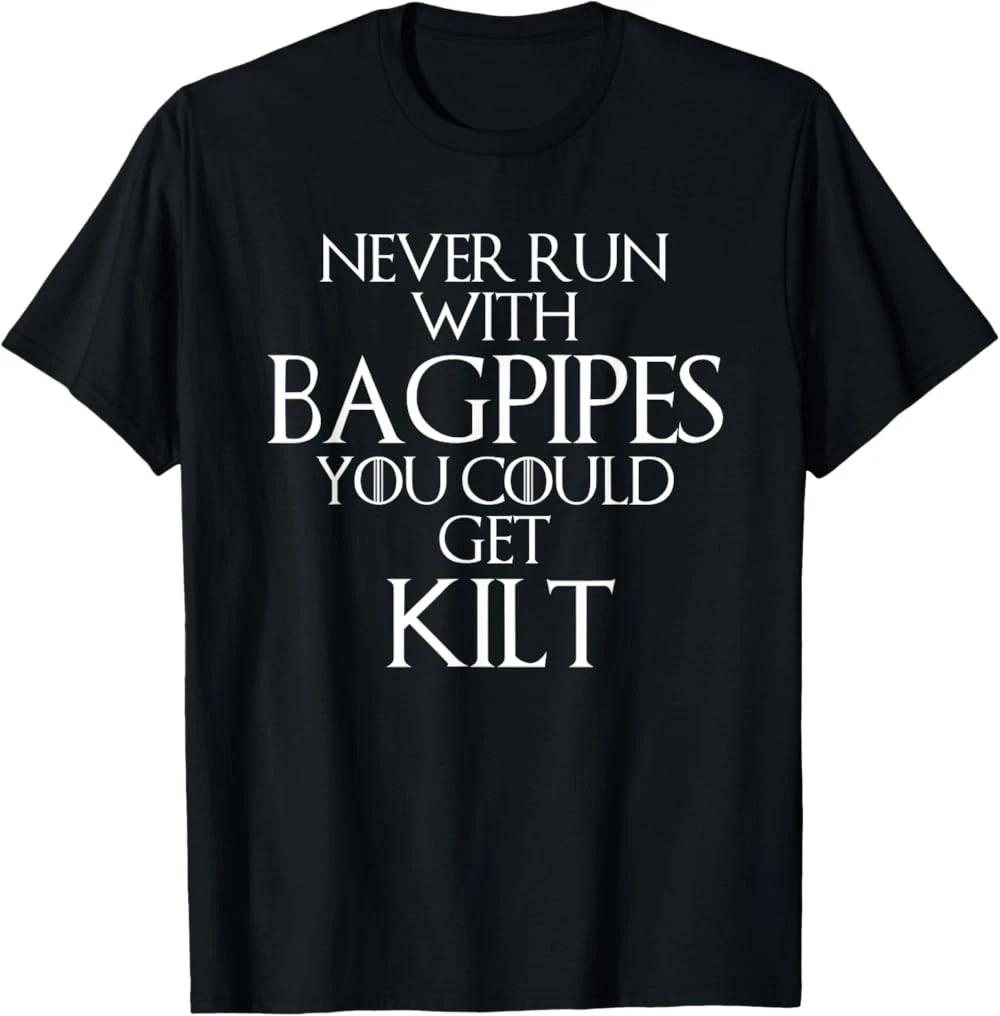 Funny Scottish Bagpipe Kilt Scotland Pride T-Shirt XS