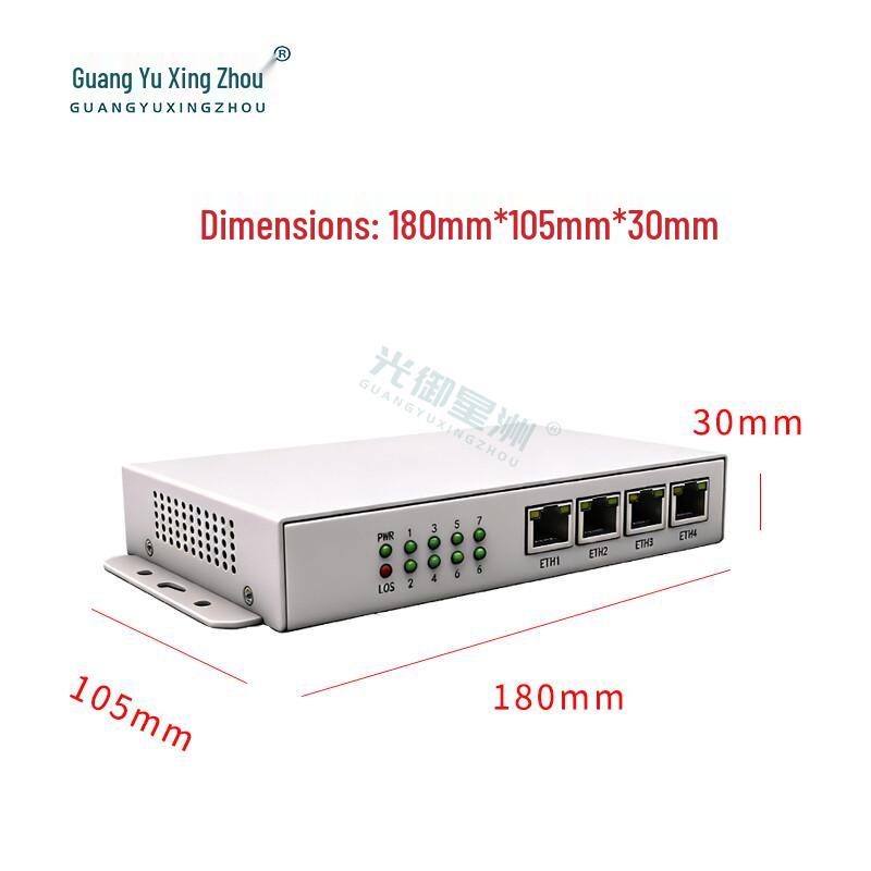 2-Channel Phone 4-Port Fast Ethernet Optical Transceiver