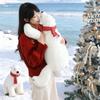 45/60cm Cartoon Giant Polar Bear Plush Doll Pillow Wearing Scarf White Bear Animal Stuffed Toy Home Decor Gift For Children