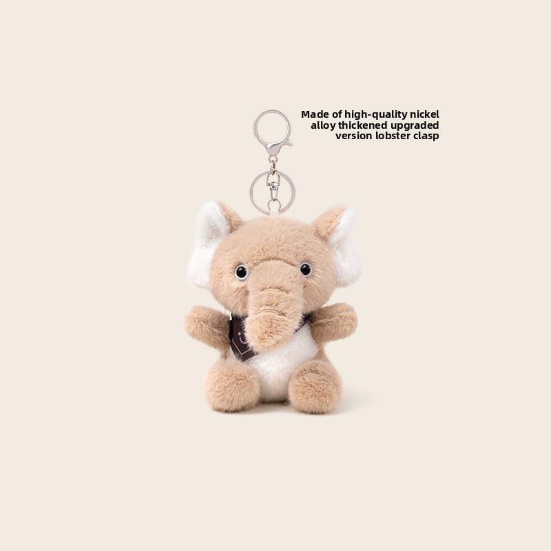Sitting Scarf Posture Baby Elephant Cartoon Plush Keychain Pendant For Gift Kids