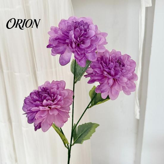 Artificial Dahlia Bouquets 3 Head Flowers, Realistic Silk Fabric Floral Arrangement, Props for Photography Adjustable Fake Flowers Home Decor Wedding