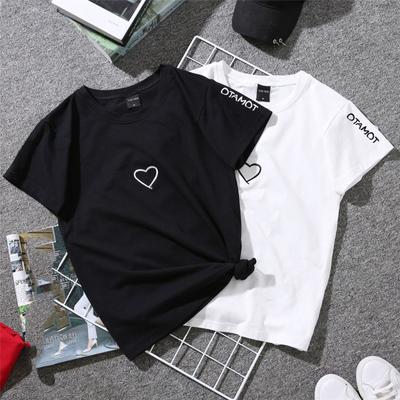 Mode Herren Damen Lässig Kurzarm Buchstaben Bluse T-Shirt Tops