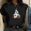 Christmas Dogs Tree T-Shirt Women Printed Cute Cartoon T-Shirt O-Neck Harajuku Casual Girls Clothes Graphic Tee Shirts For Women