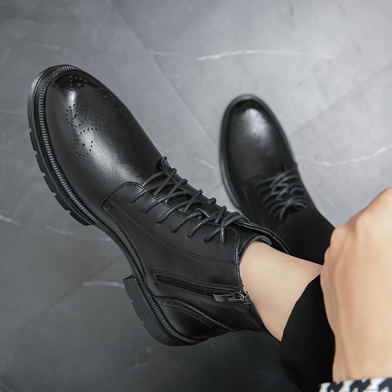 

2025 large size 46 Martin boots men s high-top British style Brock tooling boots thick-soled leathershoes 46 коричневий