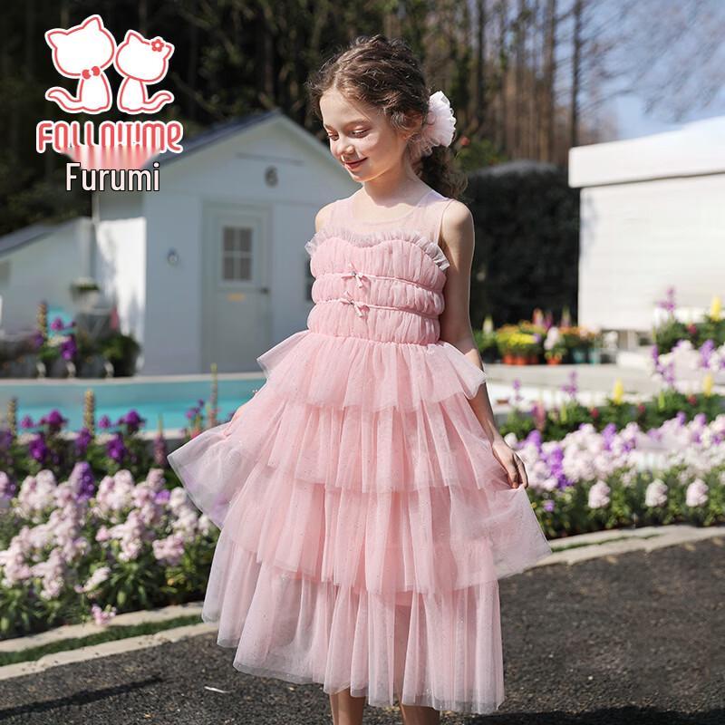 Fuluomi Girls  Summer Fairy Princess Mesh Cake Dress 130