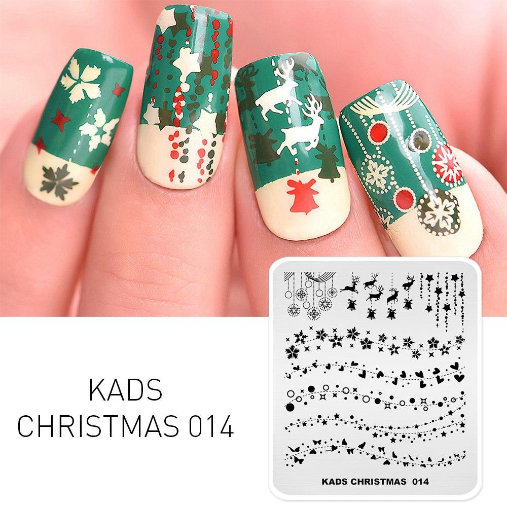 KADS Christmas Nail Art Stamping Plates Manicure Stamp Template Image Nails Art Stamp Print Stencils