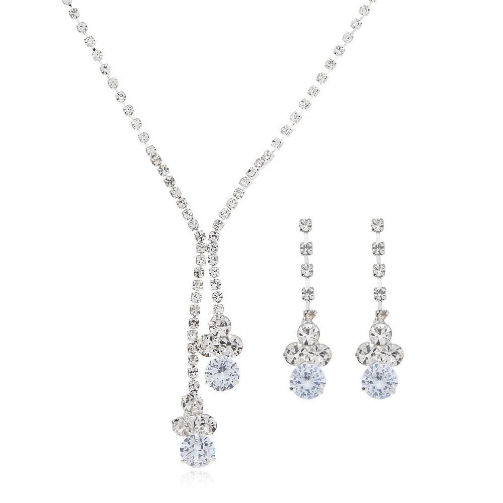 Elegant Flower Necklace & Earrings Set for Women - Fresh, Simple Design for Brides & Banquets
