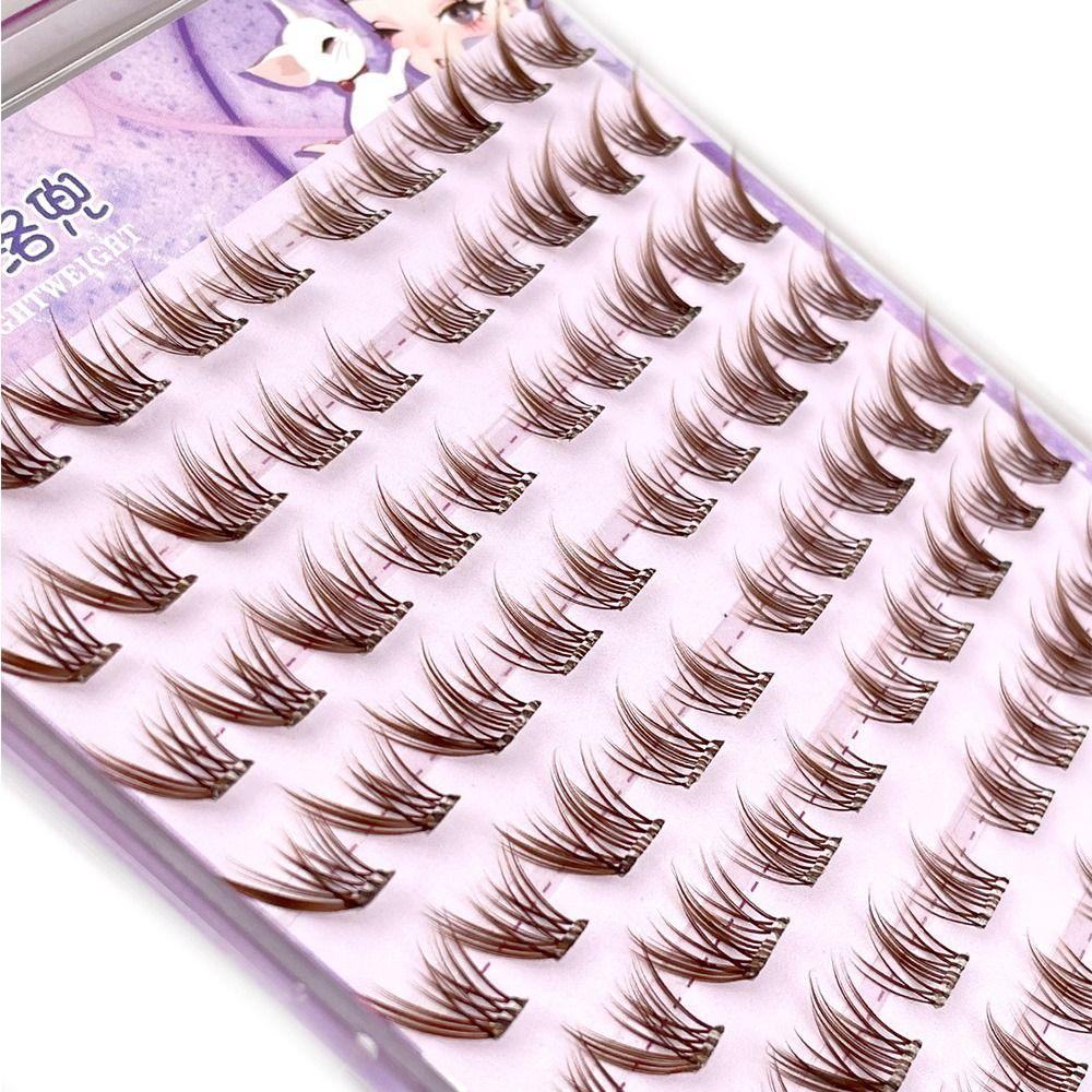 Single Cluster False Eyelashes Brown Segmented Eyelashes Fox Lashes  DIY Eyelash Extension