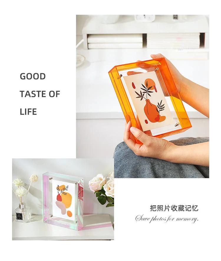 Ins Acrylic Picture Frame Transparent Photo Frame for Home Decor DIY Poster Painting Holder Family Photo Display Porta Retrato
