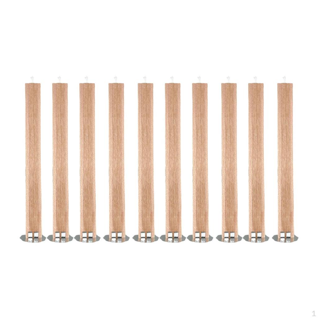 10 Pieces Wooden Candle Wicks Portable Replace DIY Crafts 5.12inch with Base 10mm