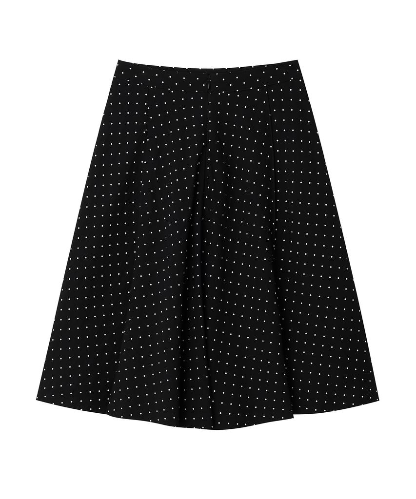 Nyuluki Flared Dot Midi Skirt _Black