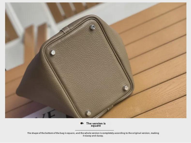 Πολυτελής δερμάτινη τσάντα καλαθιού λαχανικών TC από ολικής αλέσεως - Κομψή, ευέλικτη και ευρύχωρη τσάντα κουβά