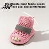 Breathable Mesh Dog Shoes 4Pcs for Hot Pavement, Boots, Summer Easy on Off Boots Paw Protectors with Non-slip Soles Small Medium Dogs Outdoor Walking