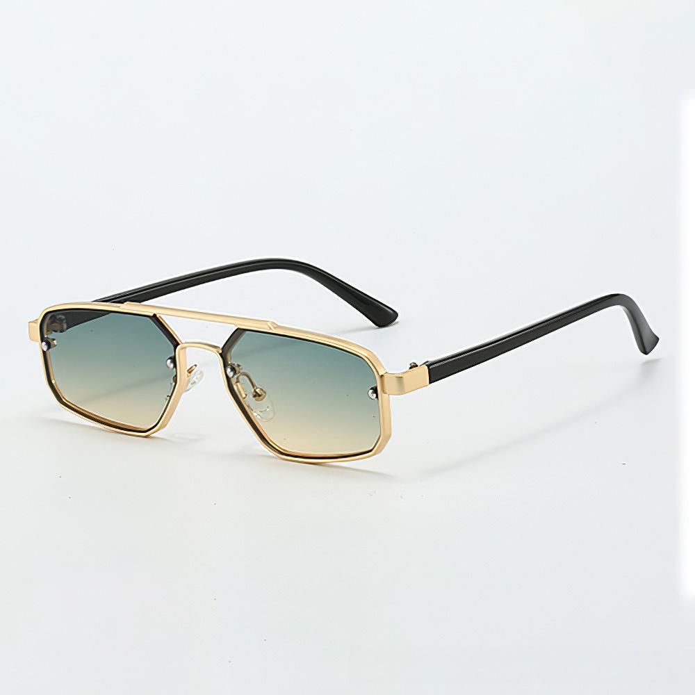 Women Trendy Luxury Steampunk Sunglasses Fashion Metal Double-Bridge High-End Large-Frame Shades Eyewear Classic Driving Shades