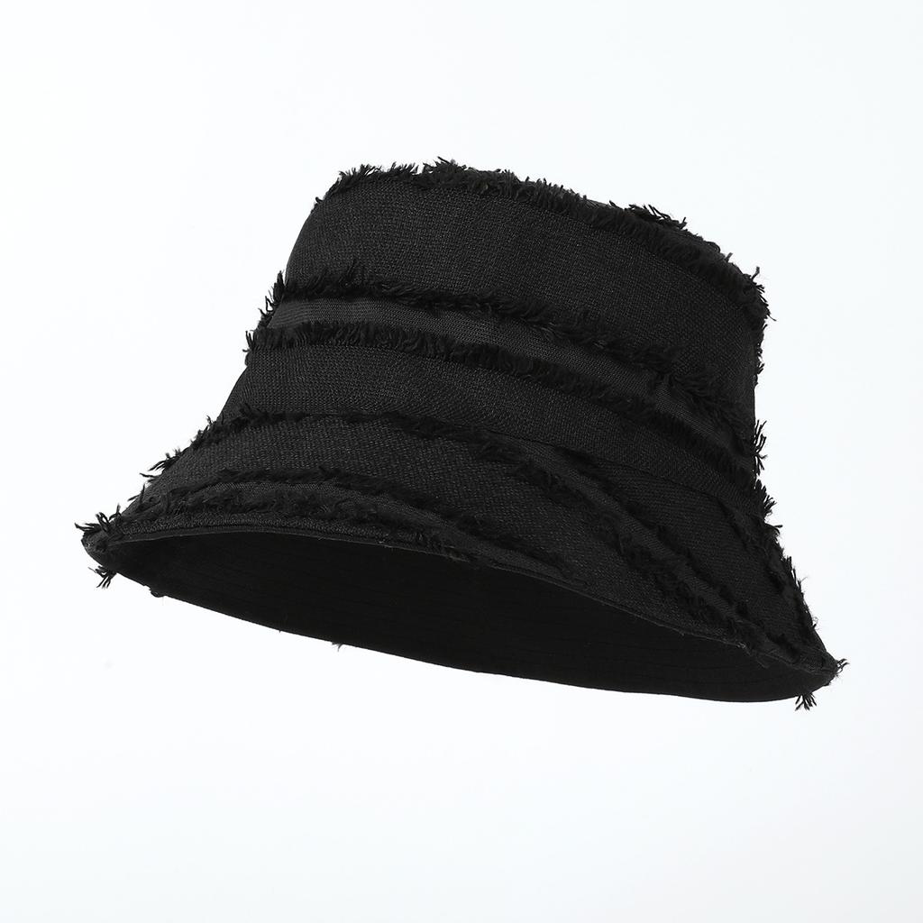 Custom Logo Double Sided Fisherman Caps Women Autumn Spring Flat Top Rough Sun Hats Korean Panama Wide Brim Casual Bucket Hats