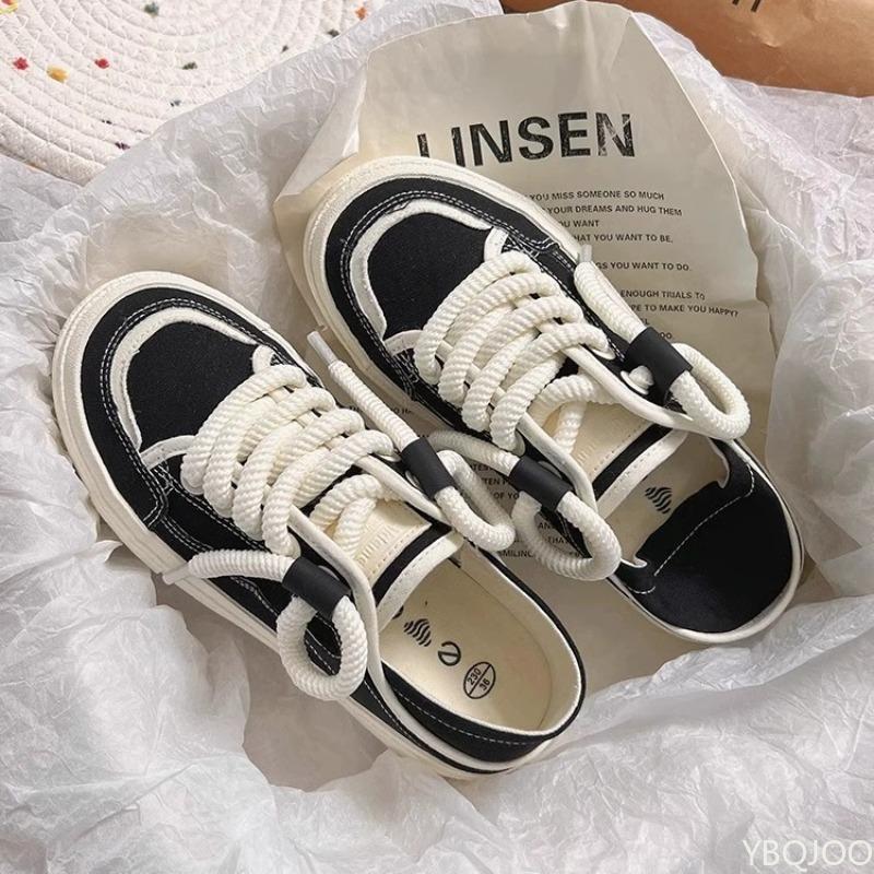 Thick soled canvas shoes for women in spring new height increasing versatile casual simple comfortable women's sports shoes