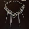 Nowy Punkowy Styl Błyszczący Łańcuszek Gwiazda Frędzle Choker Naszyjnik Dla Kobiet Biżuteria Imprezowa Collares Naszyjnik