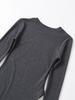 European & American Irregular Split Round Neck T-shirt Dress with Long & Short Sleeves – Women's Slim Fit Base Layer Top