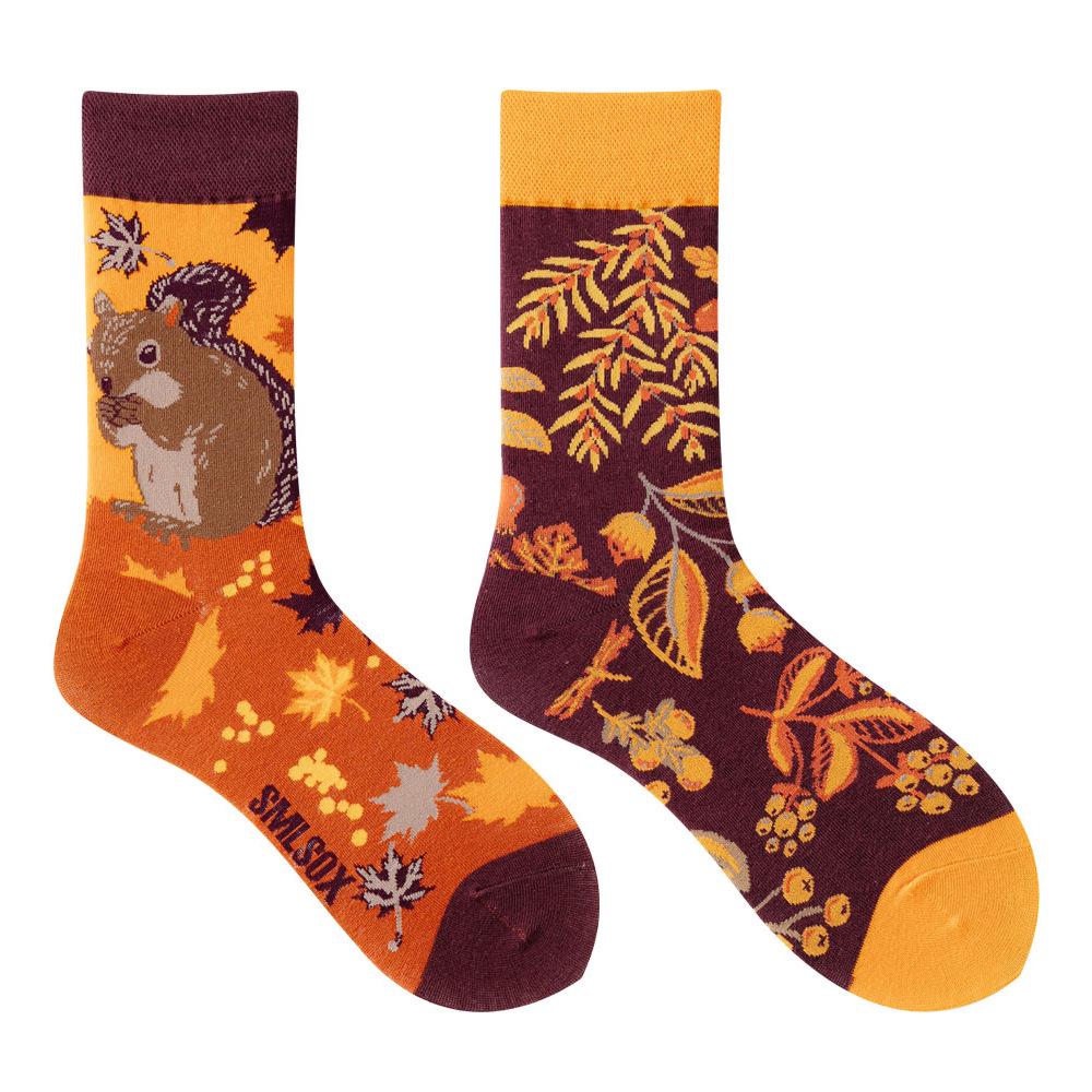Calzini AB Asimmetrici Trendy Divertenti per Coppia Anatra Mandarina Colorati Calzini a Mezza Gamba SMLSOX