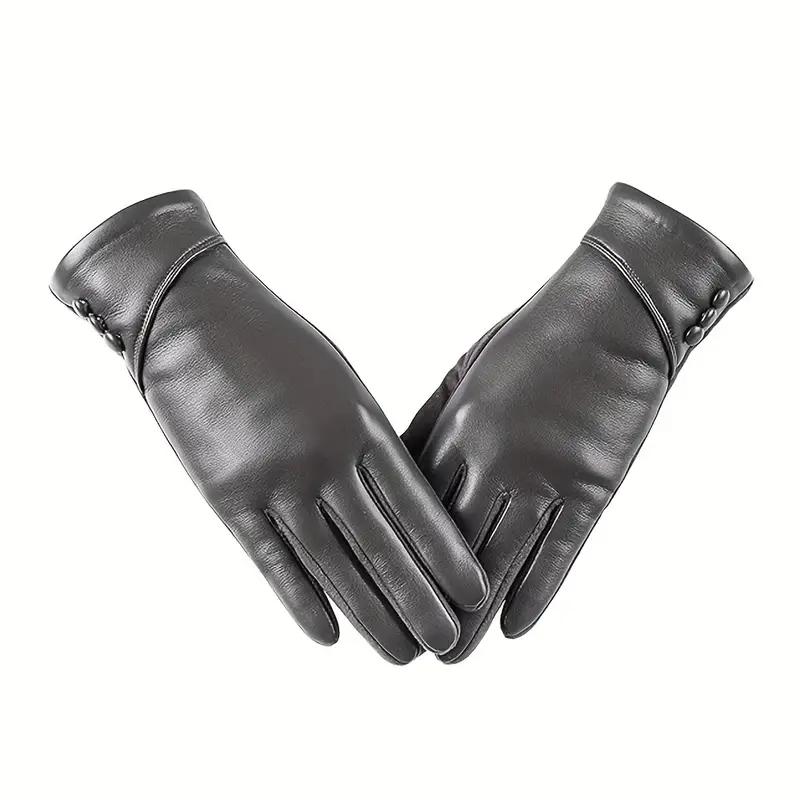 

Elegant Genuine Leather Touchscreen Gloves Soft Fleece Lining Stylish Warmth Perfect For Winter Weekends серый