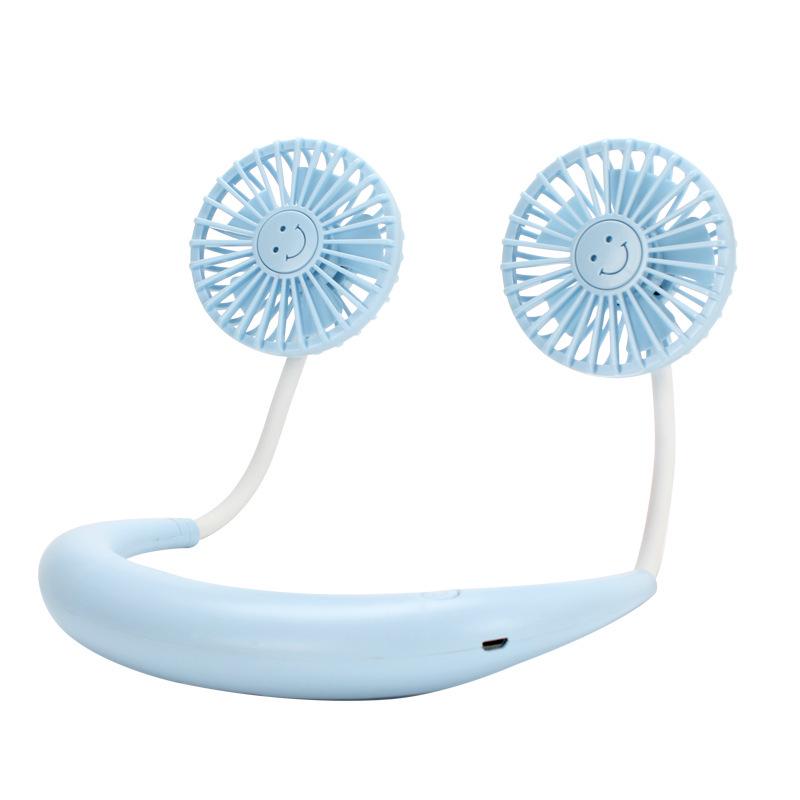 

2025 USB Rechargeable Portable Neck Hanging Fan 14# Fan - Standard No Light синий