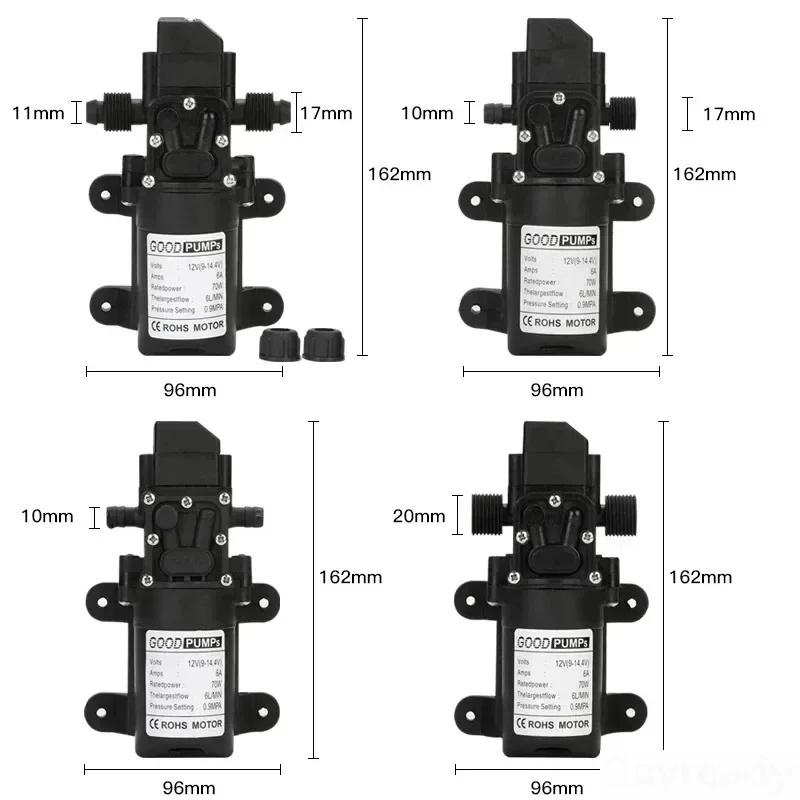 1pcs Automatic Flow Switch AUTO Diaphragm Water Pump Small Safe Self Priming Pumps 6L/Min High Pressure 12V 130PSI Agricultural