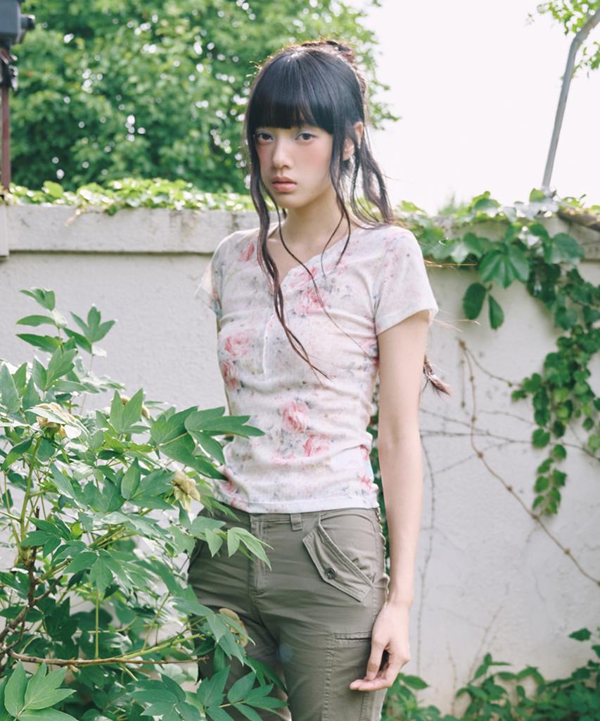 Mileko Flower Button T Ivory