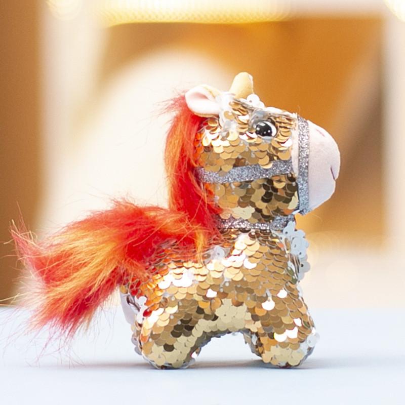 Cuter Animal Pony Pendant With Sequin Design And Pp Cotton Filling For Gift