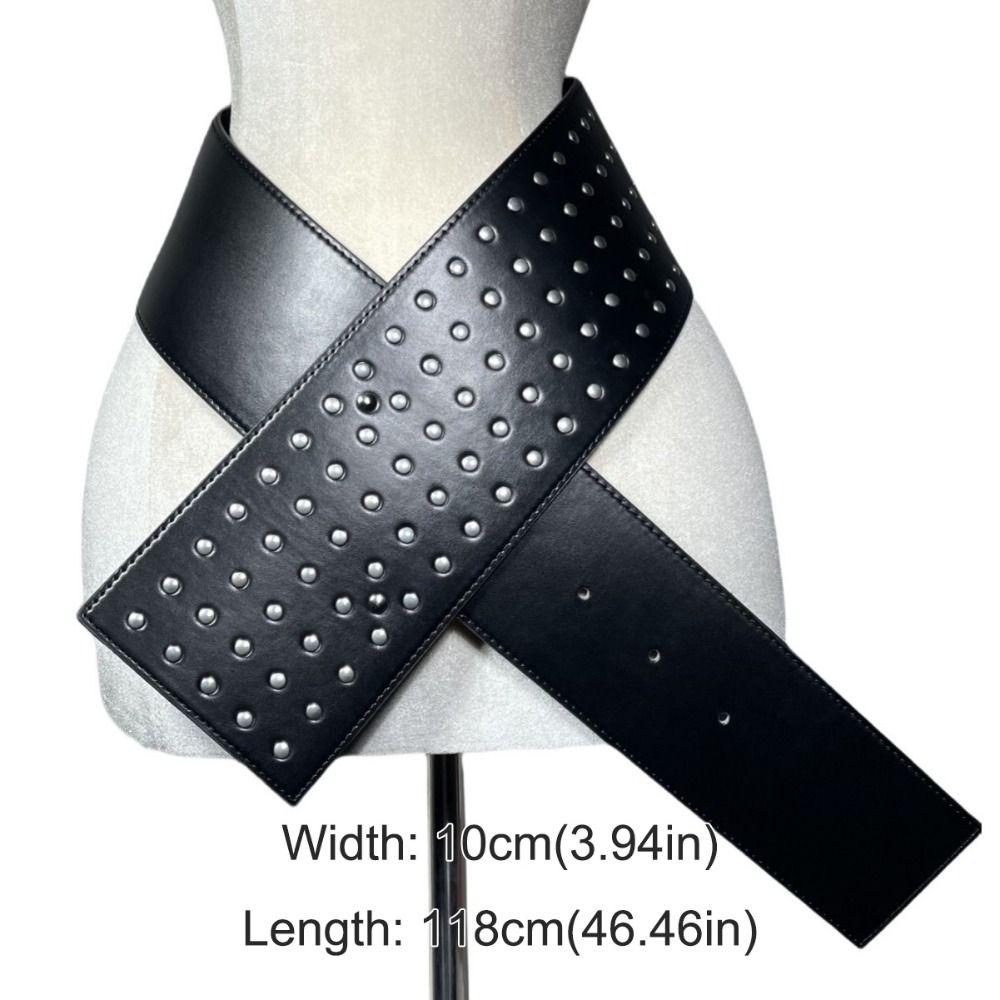 Harajuku Extra Wide Belt Pu Leather Waist Belts Fashion Waist Strap  For Women