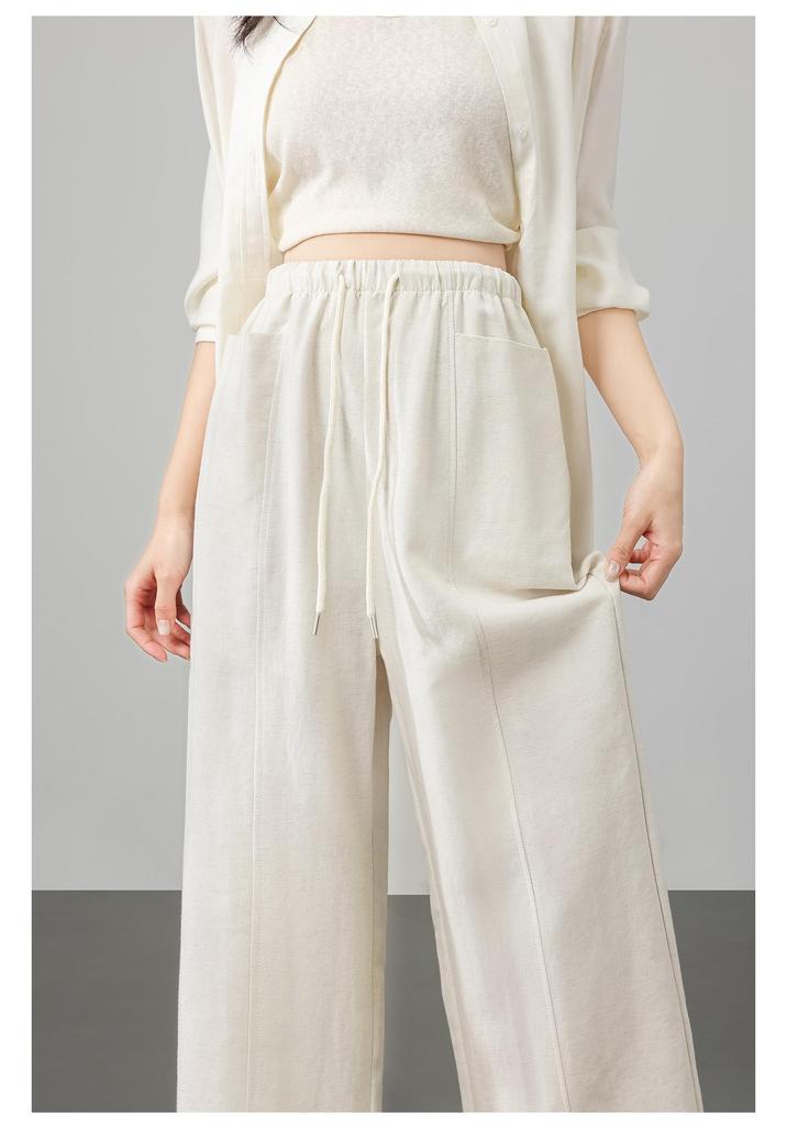 2026 New Linen Maternity Wide-Leg Pants: Thin, No Tightness, Perfect for Spring & Summer