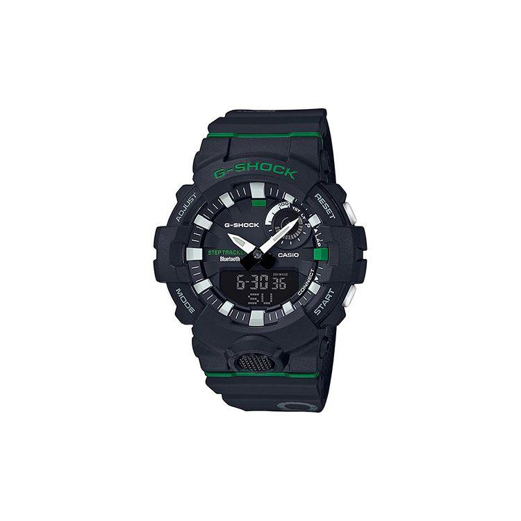 Casio G-Squad Bluetooth Step Tracker Quartz Movement Resin Strap Watch Men Watches Black GBA-800DG-1A Black Dial