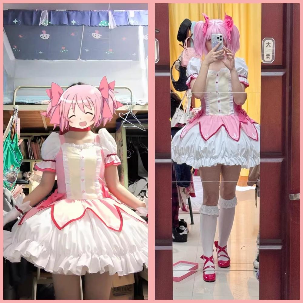 SBluuCosplay Kaname Madoka Cosplay Kostüm Magica Kaname Kleid Kaname Madoka Outfits Halloween Kostüm Outfit Verbesserter Stil