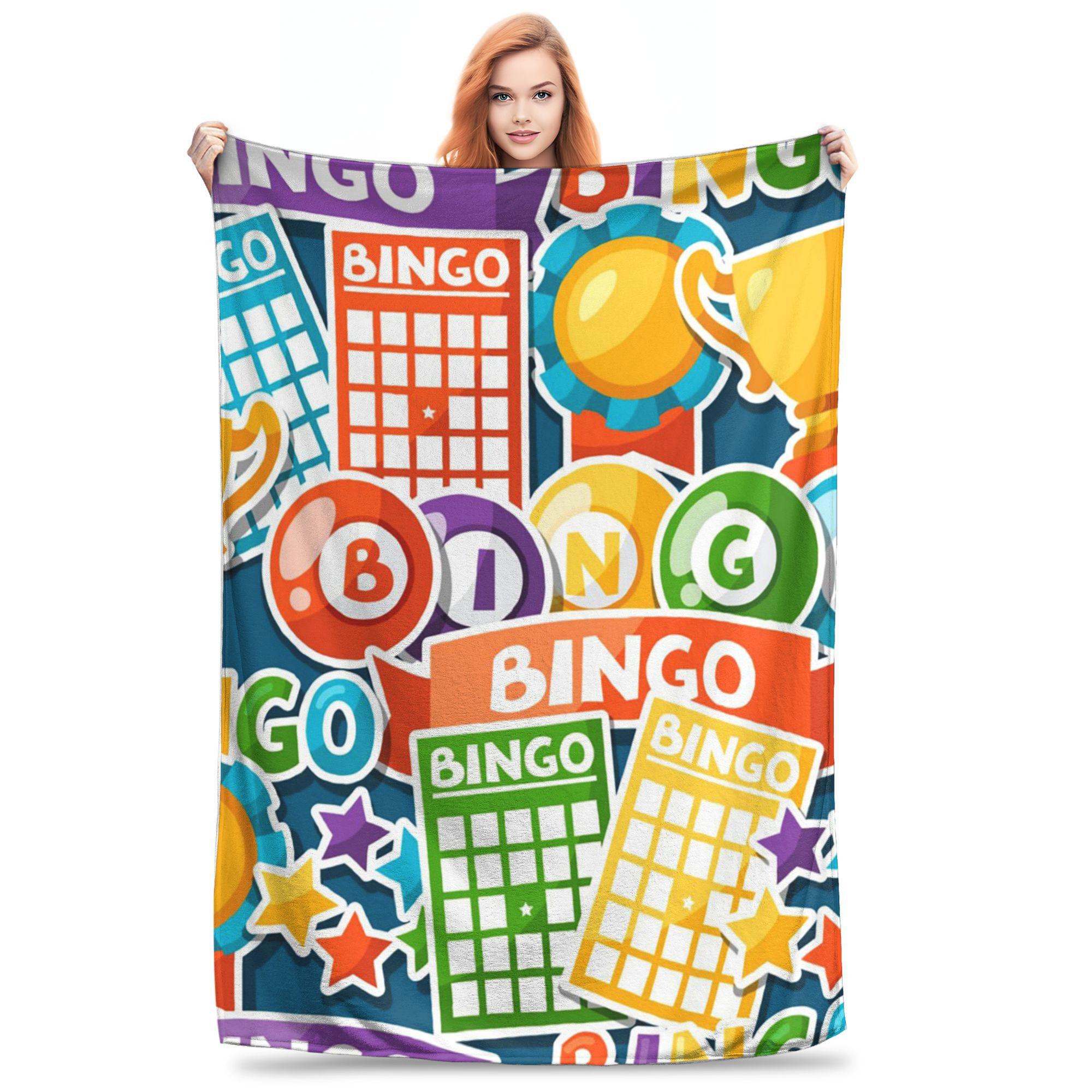 

Funny Bingo Game Blankets Portable Fleece Sofa Throw Blanket for Couch Bedding Office Throws Bedspread Quilt 80x120cm