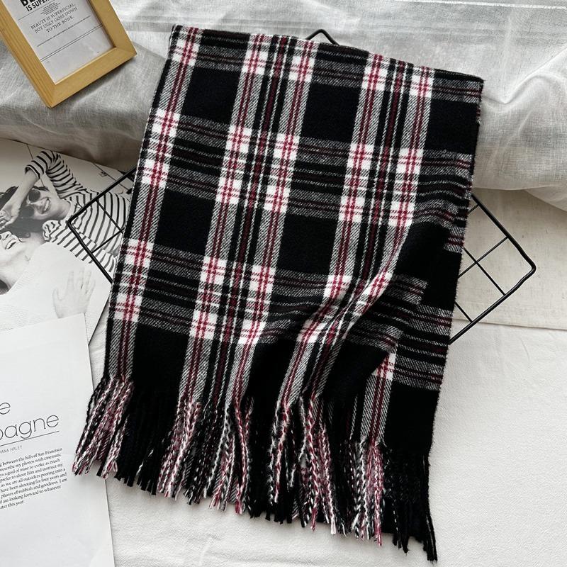 

Зимний новый клетчатый шарф 2024 года, студенческий шарф с классической имитацией кашемировой шали Advanced Sense 200x65cm