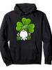 Love Gnomes Irish Shamrock St Patrick'S Day Pullover St Hooded Sweat Breathable Crew Street Style Sweat for Daily Wear Casual Outi