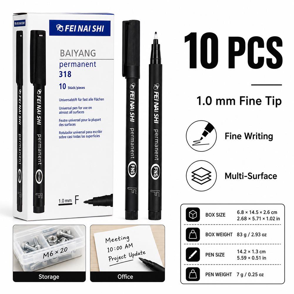 Waterproof 1.0mm Fine Tip Marker Pen for Colorful Quick-Drying Surface Labeling