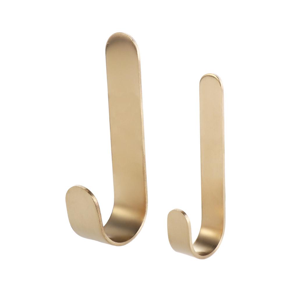 Gold Wall Hook J Shaped Towel Hanger Sticky Furniture Hardware  for Kitchen Bathroom