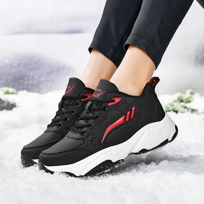 Botas masculinas Novos Chinelos de Inverno Quentes Sapatos Masculinos Impermeáveis Antiderrapantes Tênis de Pelúcia Masculinos Sapatos de Tênis Botas Tênis Masculinos Inverno