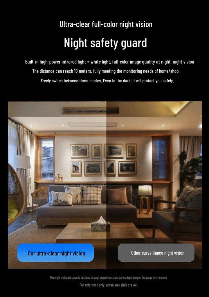 6MP Indoor Smart Camera with Dual Lens & Screen for 24-Hour Monitoring and Alarm System