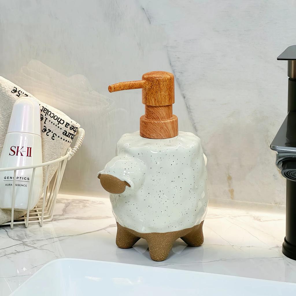 Ceramic Kitchen Hand Sanitizer Dispenser Multifunctional Bathroom Sink Shower Gel Press Type Empty Bottle Bathroom Accessories