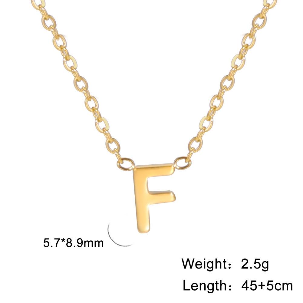Stylish Women's Non-fading Titanium Steel Letter Pendant Necklace - 26 Unique Designs